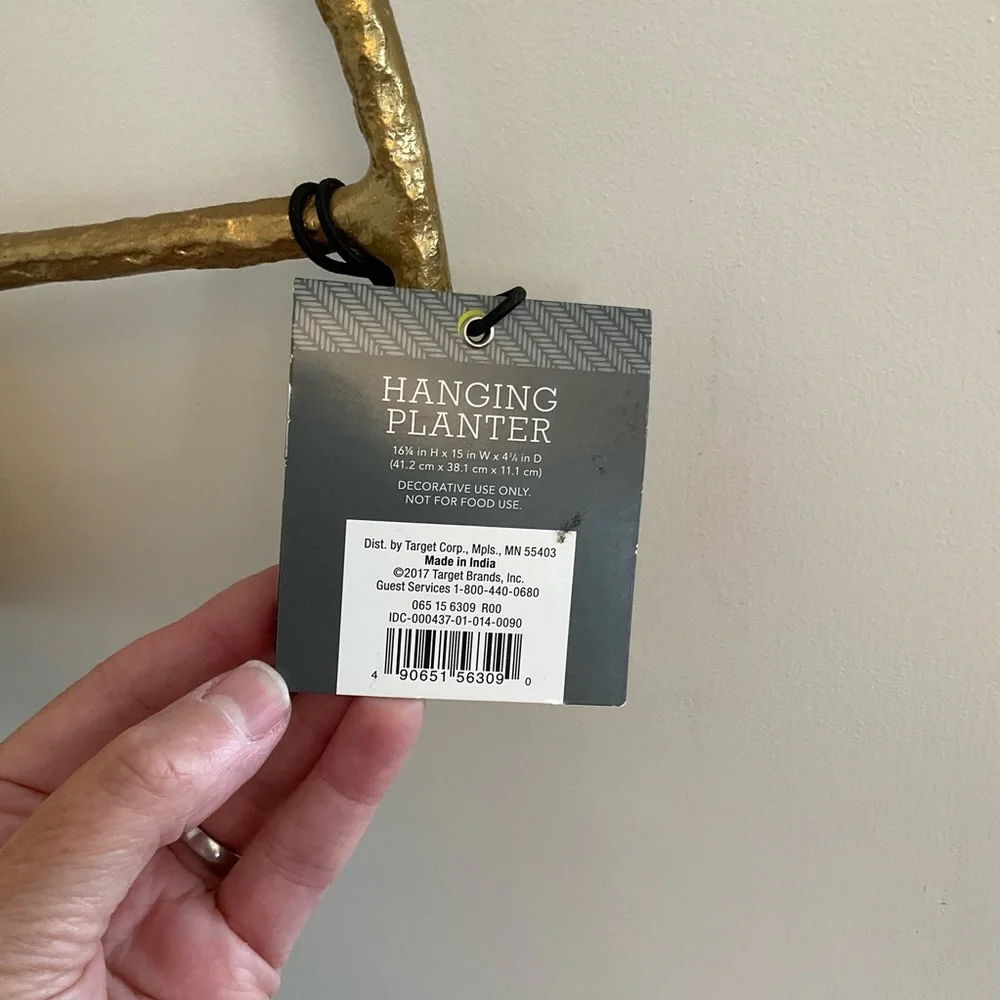 Threshold Gold Hanging Planter Bundle Set of 2 NWT